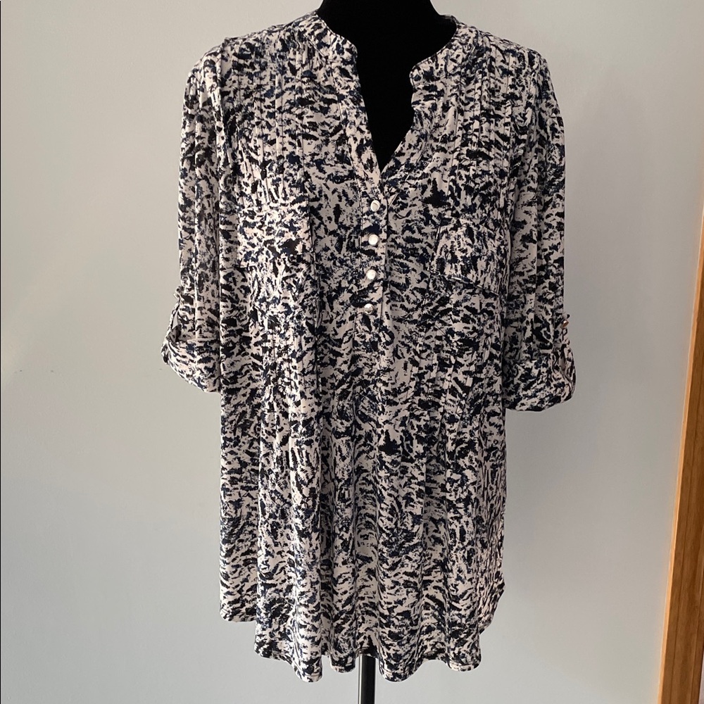 Navy, Black and White Women's Top